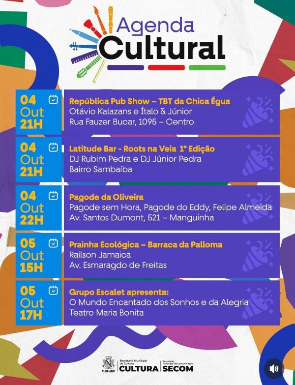 Agenda Cultural(Imagem:Reprodução/Instagram)