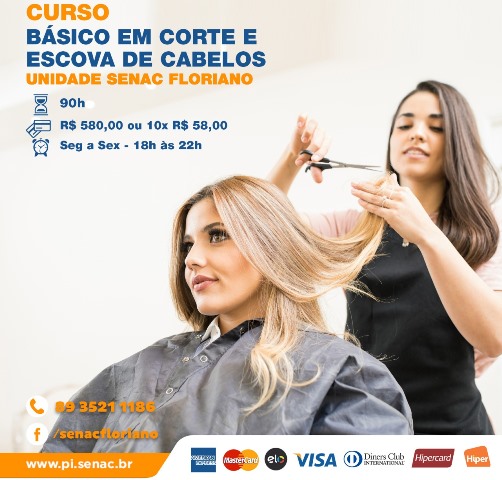 Senac de Floriano promove curso básico em corte e escova de cabelos
