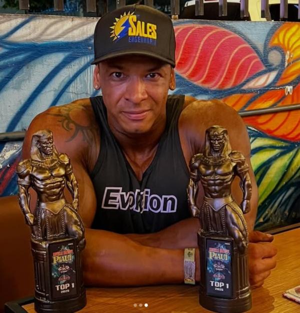 Atleta florianense Tayllon Whylton conquista dois títulos no fisiculturismo (Imagem:Reprodução/Instagram)