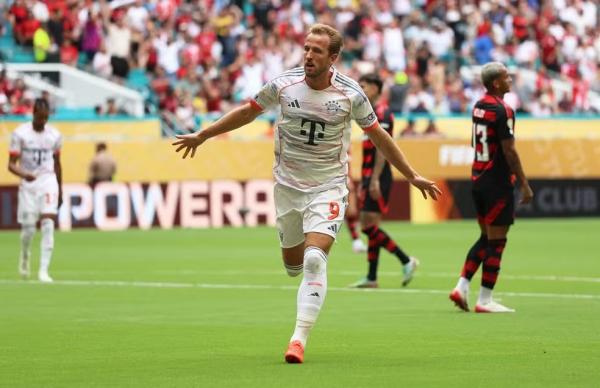 Harry Kane comemora gol contra o Flamengo.(Imagem:Reuters)