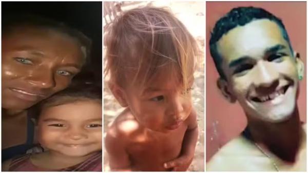 Francisca Maria da Silva, de 32 anos, a filha Lauane da Silva, de 3, o filho Igno Davi da Silva, de 1, e o irm&atilde;o Manoel Leandro da Silva, de 18, morreram ap&oacute;s comer arroz envenenad(Imagem:Montagem/g1)