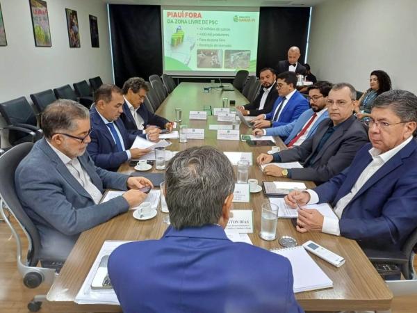 Governo do Piau&iacute; articula com MDS plano de vacina&ccedil;&atilde;o e manejo para conter peste su&iacute;na.(Imagem:Ascom MDS)