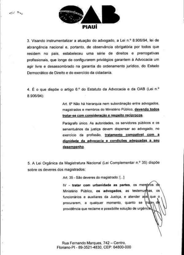 Oficio OAB(Imagem:Divulga&ccedil;&atilde;o)