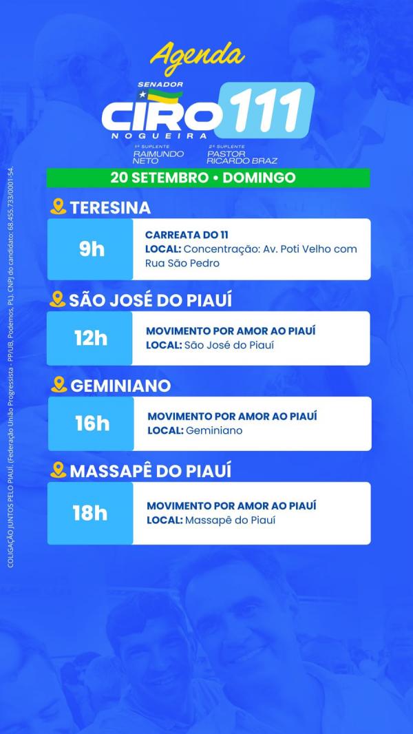 AGENDA CIRO NOGUEIRA - 20/09(Imagem:Ascom)