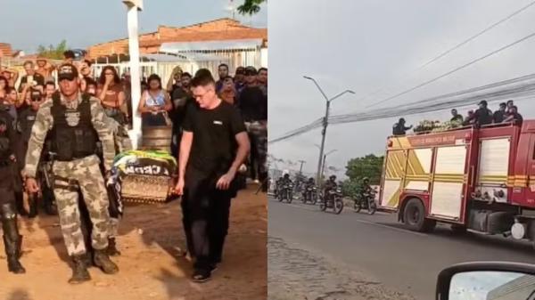 Soldado da PM morto em acidente &eacute; sepultado com cortejo e honras no PI.(Imagem:O Picoense)