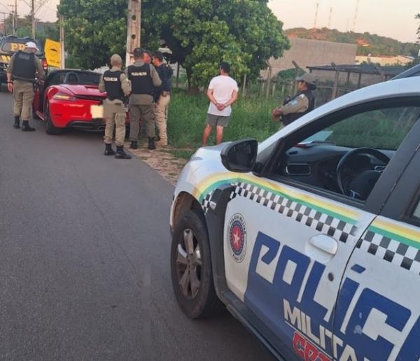 Polícia Militar e PRF apreendem arma de fogo durante ação contra ?racha? na BR-343, em Floriano.(Imagem:Reprodução/Instagram)