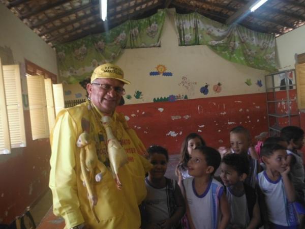  Alunos da educa&ccedil;&atilde;o infantil participam de atividades saud&aacute;veis na Escolinha da M&ocirc;nica.(Imagem:FlorianoNews)