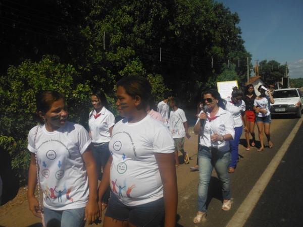 Caminhada e plantio de &aacute;rvores marcam enceramento de Projeto Ambiental em Bar&atilde;o de Graja&uacute;. (Imagem:FlorianoNews)