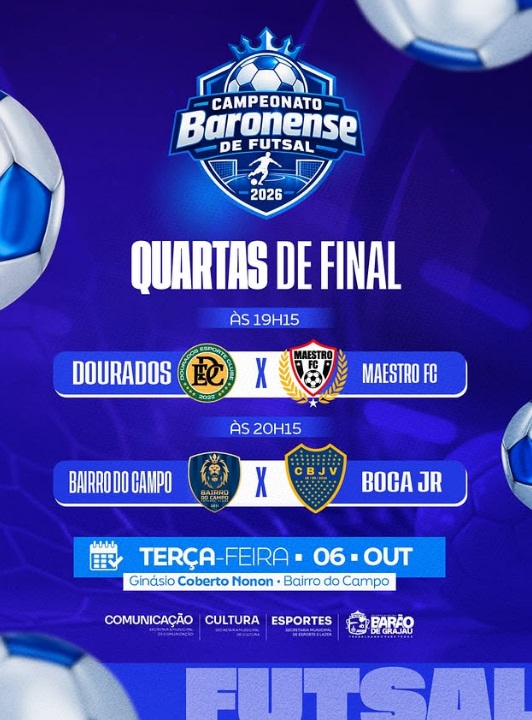 Campeonato Baronense de Futsal 2026 entra na reta decisiva nesta terça-feira