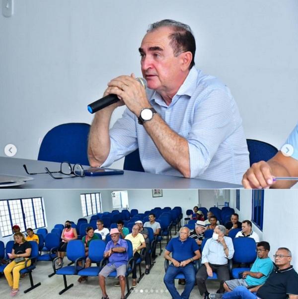 Prefeito se re&uacute;ne com permission&aacute;rios do Mercado P&uacute;blico para esclarecimentos de obra.(Imagem:Reprodu&ccedil;&atilde;o/Instagram)