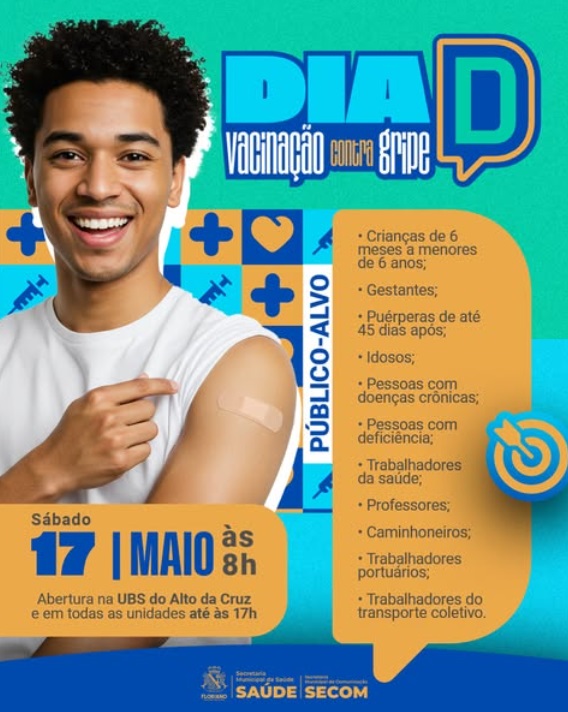 Floriano realiza Dia D de Vacinação contra a gripe neste sábado (17)