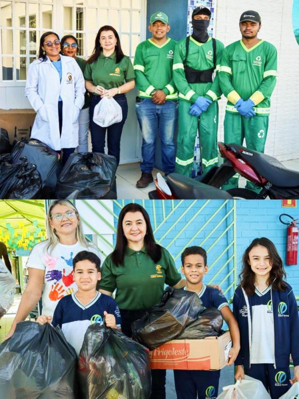 Arrecada&ccedil;&atilde;o de mais de uma tonelada de materiais recicl&aacute;veis marca abertura da Semana do Meio Ambiente de Floriano(Imagem:Secom)