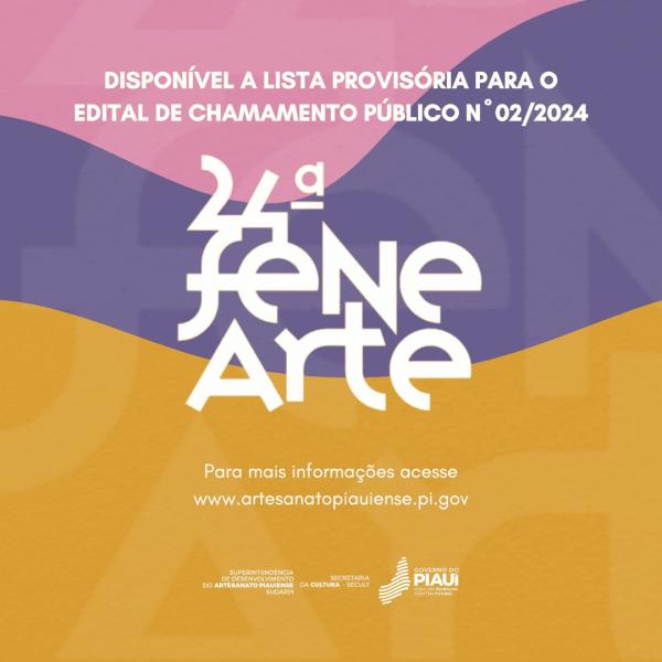 Sudarpi divulga lista preliminar de artesãos selecionados para a 24ª Fenearte