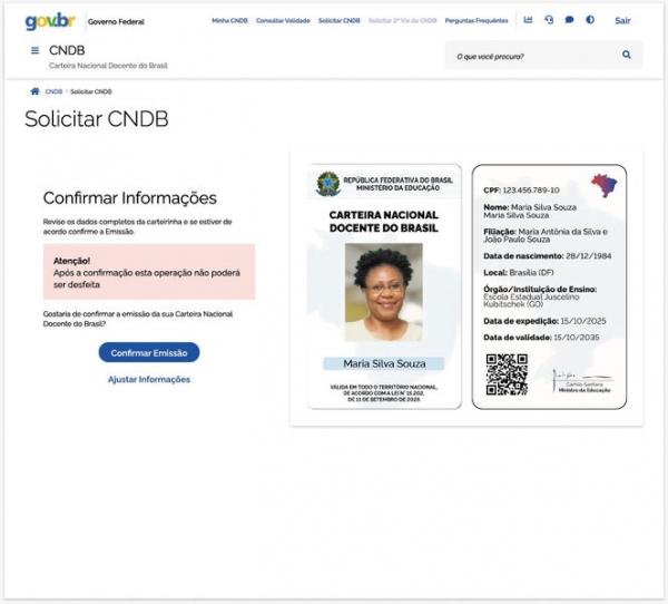 Carteira Nacional Docente(Imagem:Reprodu&ccedil;&atilde;o MEC)