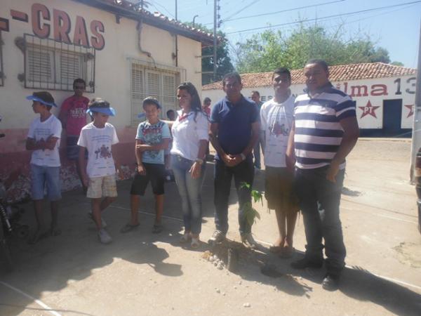 Caminhada e plantio de &aacute;rvores marcam enceramento de Projeto Ambiental em Bar&atilde;o de Graja&uacute;. (Imagem:FlorianoNews)