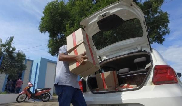  SEMDAS entrega cestas b&aacute;sicas a fam&iacute;lias atingidas pelas enchentes.(Imagem:Secom)