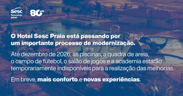 Hotel Sesc Praia se renova com reformas e melhorias