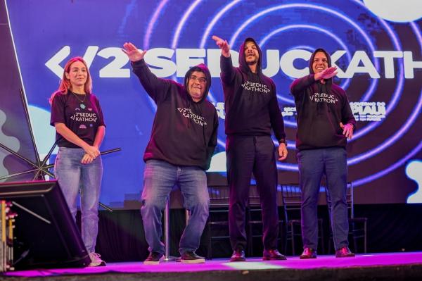 Rafael Fonteles abre o Seduckathon 2025, que levará 130 alunos da rede estadual à intercâmbios de tecnologia(Imagem:Gabriel Paulino)