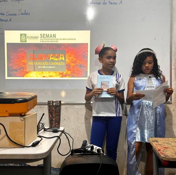 Educação Ambiental promove ação contra queimadas na Escola Municipal Antônio Waquim(Imagem:Reprodução/Instagram)